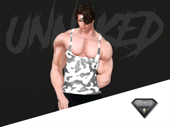 UNNAKED / TANK TOP / AESTHETIC / WHITE CAMO