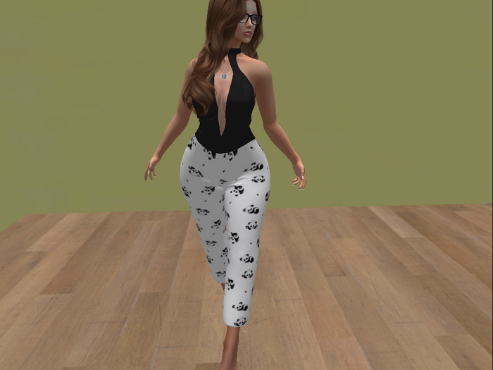 Lovemomma panda low cut jumpsuit