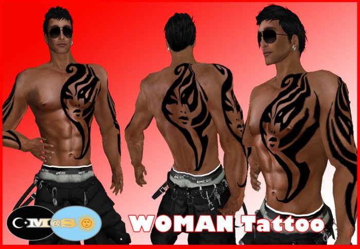 M@S Woman Face Tattoo