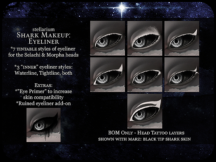 stellarium: shark makeup (eyeliner)