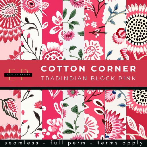 Made by Porter - Cotton Corner - Traditional Indian Block Pink