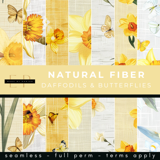 Made by Porter - Natural Fiber - Daffodils and Butterflies