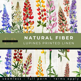 Made by Porter - Natural Fiber - Lupines print on Linen