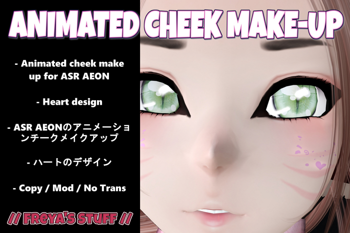 ASR AEON CHEEK ANIMATED HEARTS // Animated face makeup for ASR Aeon Anime Head // FREYA'S STUFF // 