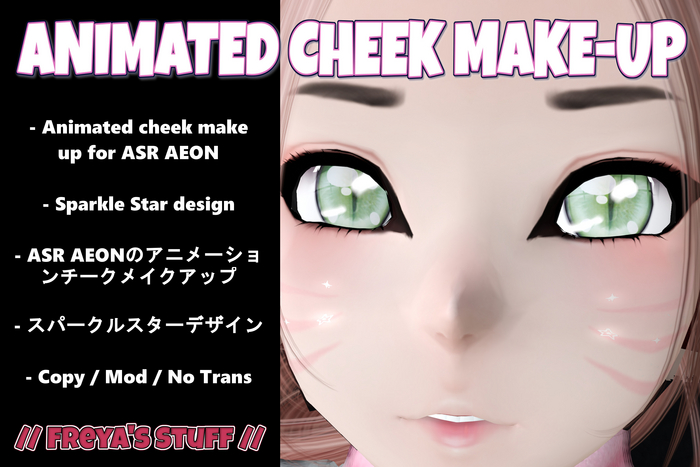 ASR AEON CHEEK SPARKLE STARS // Animated face makeup for ASR Aeon Anime Head // FREYA'S STUFF // 