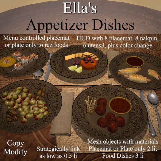 Ella's Appetizer Dishes
