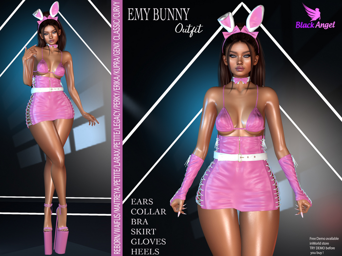 EMY BUNNY OUTFIT PINK by BA Store>>PROMO<< Lara X Included