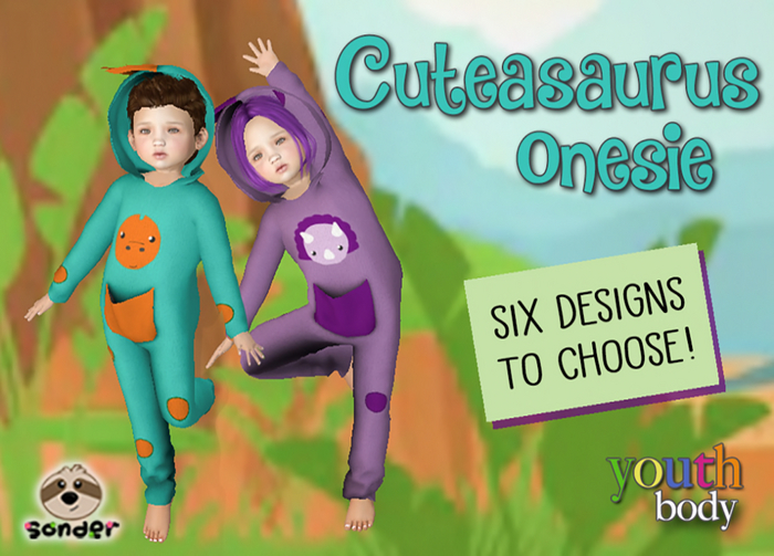 {-sonder-} Cuteasaurus Onesie - Yellow YOUTH (ADD)