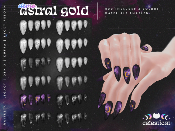 [Celesticat] DEMO Astral Gold Nails