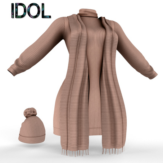 LEGACY Beige Shawl Beanie Outfit