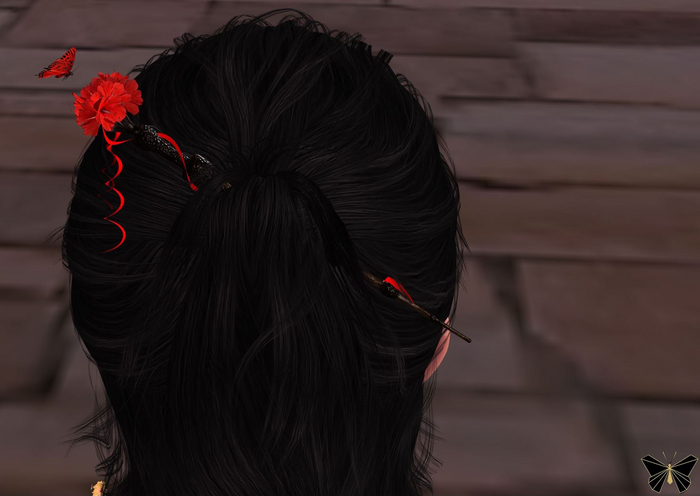 Nabiਏਓ Red Hibiscus HairPin