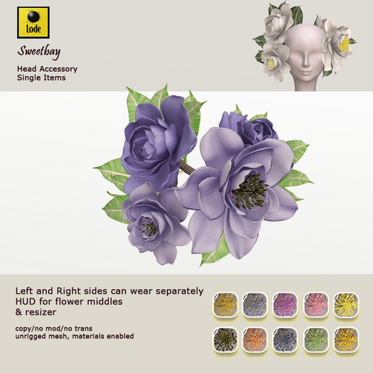*LODE* Head Accessory - Sweetbay [purple]