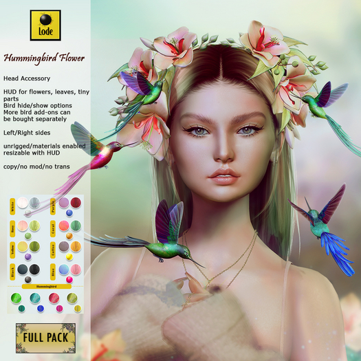 *LODE* Head Accessory - Hummingbird Flower [Full Pack]