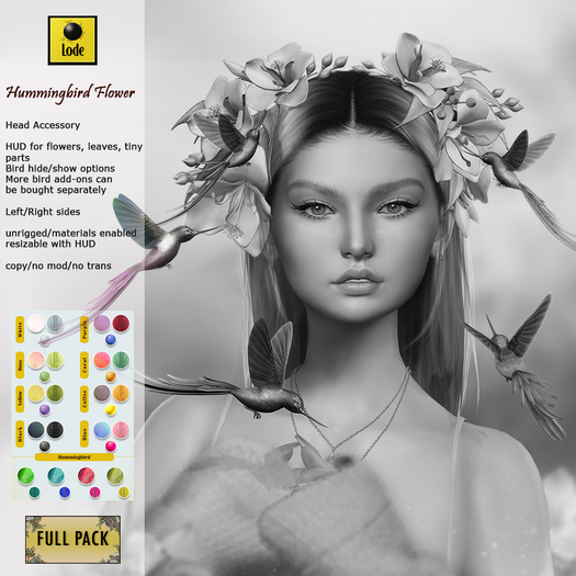 DEMO *LODE* Head Accessory - Hummingbird Flowers