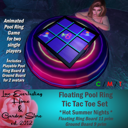 LE ~ Tic Tac Toe Pool Ring Set *Hot Summer Nights*