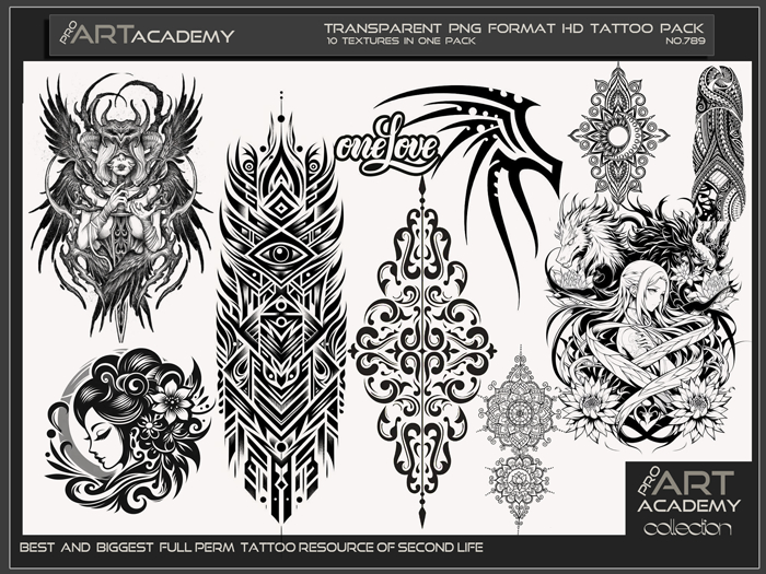Second Life Marketplace - @PAA - Tattoo Texture Pack 789