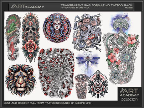 Second Life Marketplace - @PAA - Tattoo Texture Pack 825