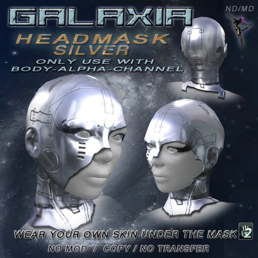 ND/MD GALAXIA  - HEADMASK SILVER