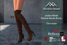 *HH* Ladies Mesh Helena Suede Boots Chocolate