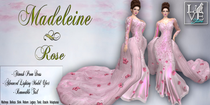 =LCS= Madeleine Fitmesh Prom Dress w/ Tail - ROSE *Updated*