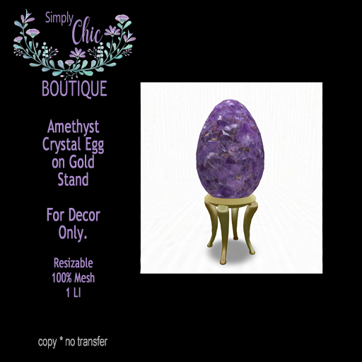 Amethyst Crystal Egg Decor (with resizer)