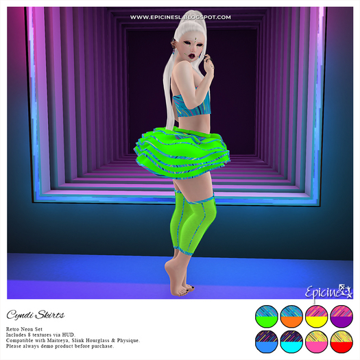 Epicine - Cyndi Skirts - Retro Neon Set