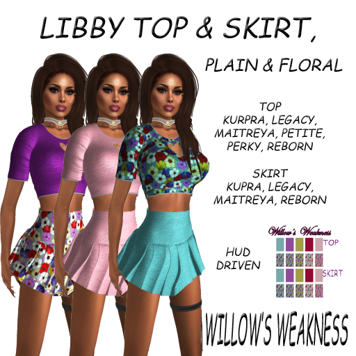 LIBBY SKIRT AND TOP, PLAIN AND FLORAL BOX