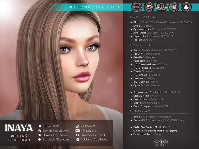 [GA.EG] Inaya 3.0 #HDGenX Bento Head DEMO