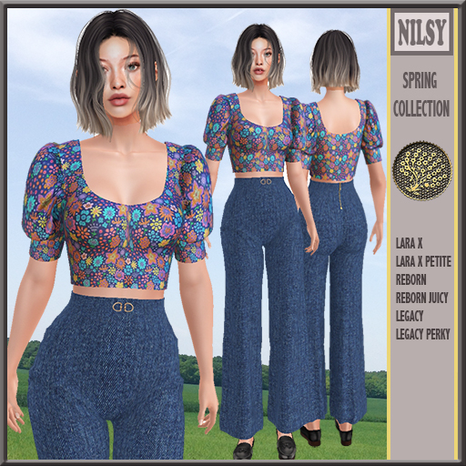 DITSY TOP AND JEAN PANTS