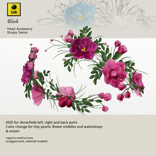 *LODE* Head Accessory - Blush [wine]