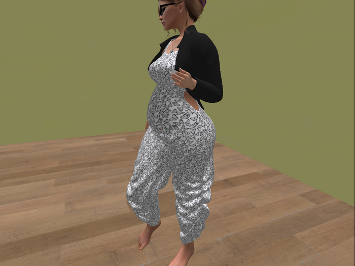 One ina  melon black butterfly overall and jacket
