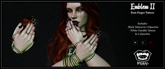 .:Feral - Emblem 2 Finger Tattoos