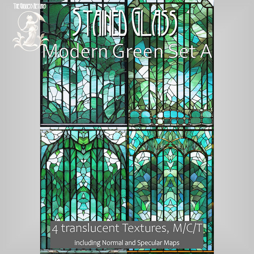 TGR Stained Glass Modern Green Set A boxed