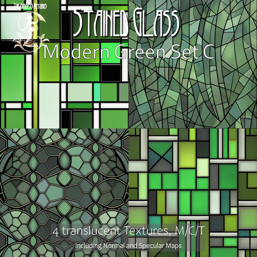 TGR Stained Glass Modern Green Set D boxed