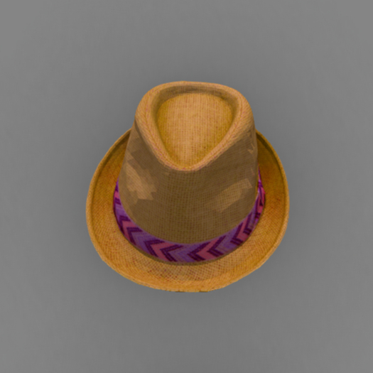 Chapeau Fedora en Paille avec Ruban Violet