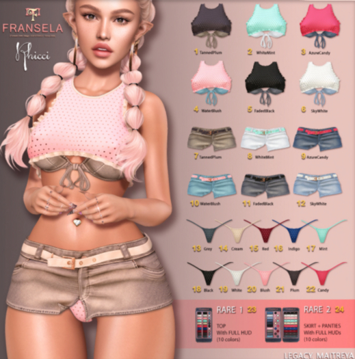 FRANSELA "Rhicci" [MAITREYA] RARES 23 (TOP) 24 (SKIRT+PANTIES)