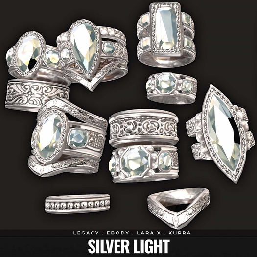 [BL] Eva rings // silver light