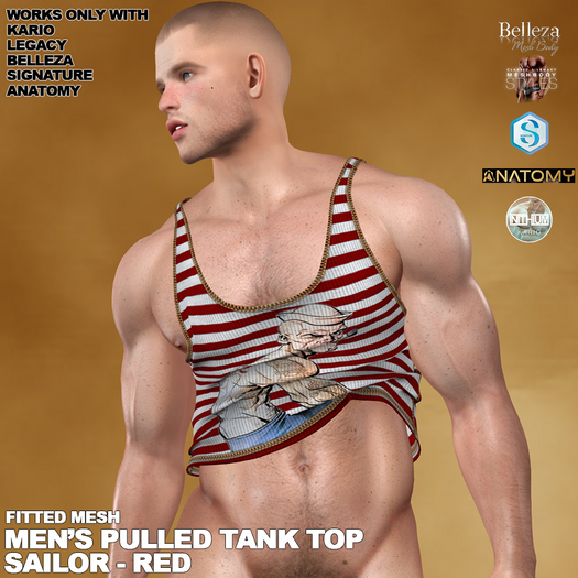 RGDW - Pulled Tank Top - Sailor - Red