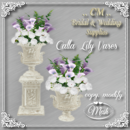CM..Calla Lily Vase Set - Violet