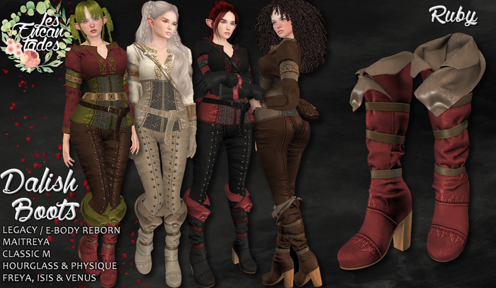 *LE* Dalish Boots Ruby