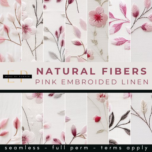 Made by Porter - Natural Fiber - Pink Embroided Linen