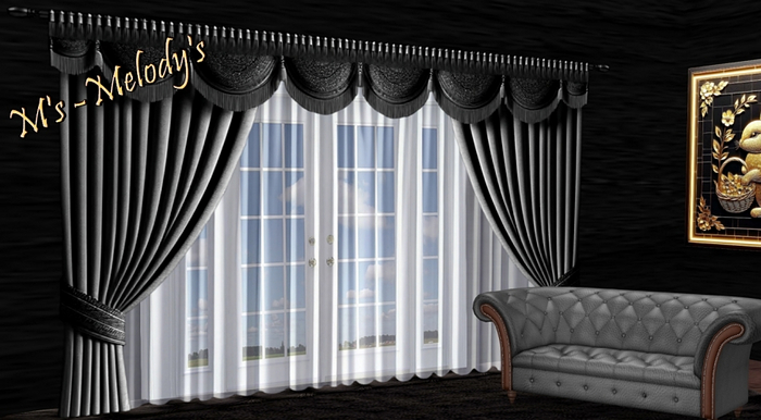 M's - Gray Curtain with fringes - "Szaruga"