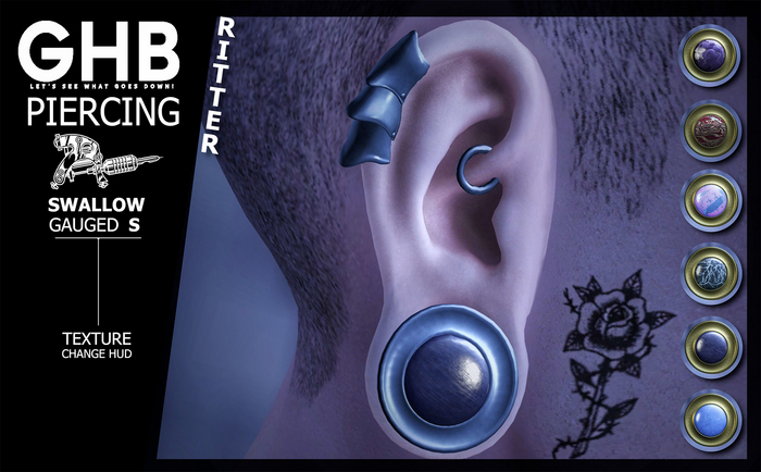 [GHB] PIERCING: SWALLOW GAUGED S - RITTER  GAUGED
