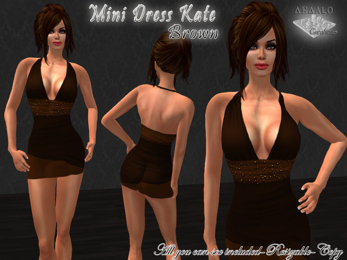 Minidress Kate - Brown * SPECIAL PRICE New Dedalo Creations Promo * 