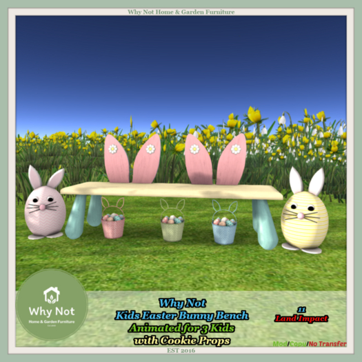Why Not - Kids Easter Bunny Bench-Boxed