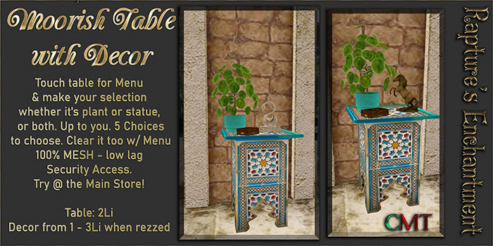 Moorish Table w/ Deco - PROMO