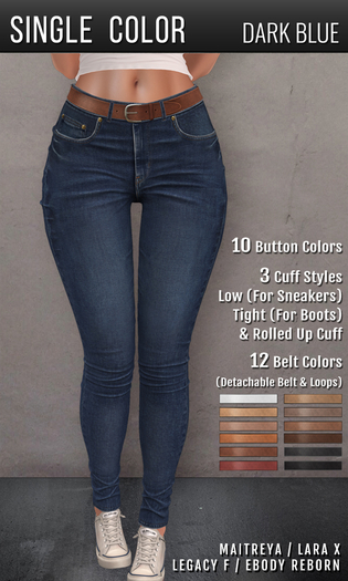 {COLD-ASH} BLAKELY Jeans (SingleColor-DARKBLUE)