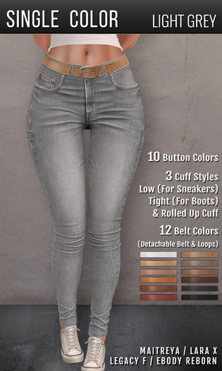 {COLD-ASH} BLAKELY Jeans (SingleColor-LIGHTGREY)