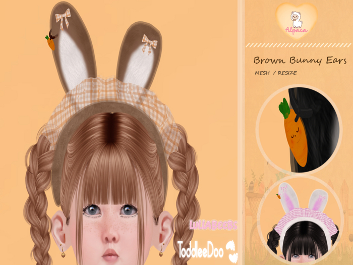 [Alpaca] Brown Bunny Ears * Resize