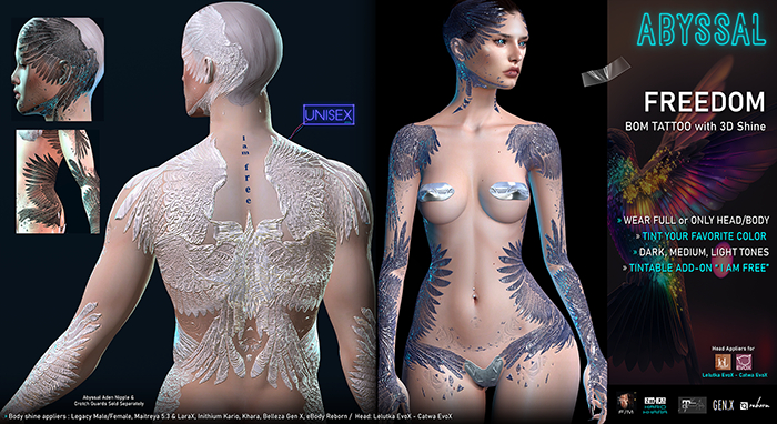ABYSSAL+ FREEDOM TATTOO + 3D SHINE